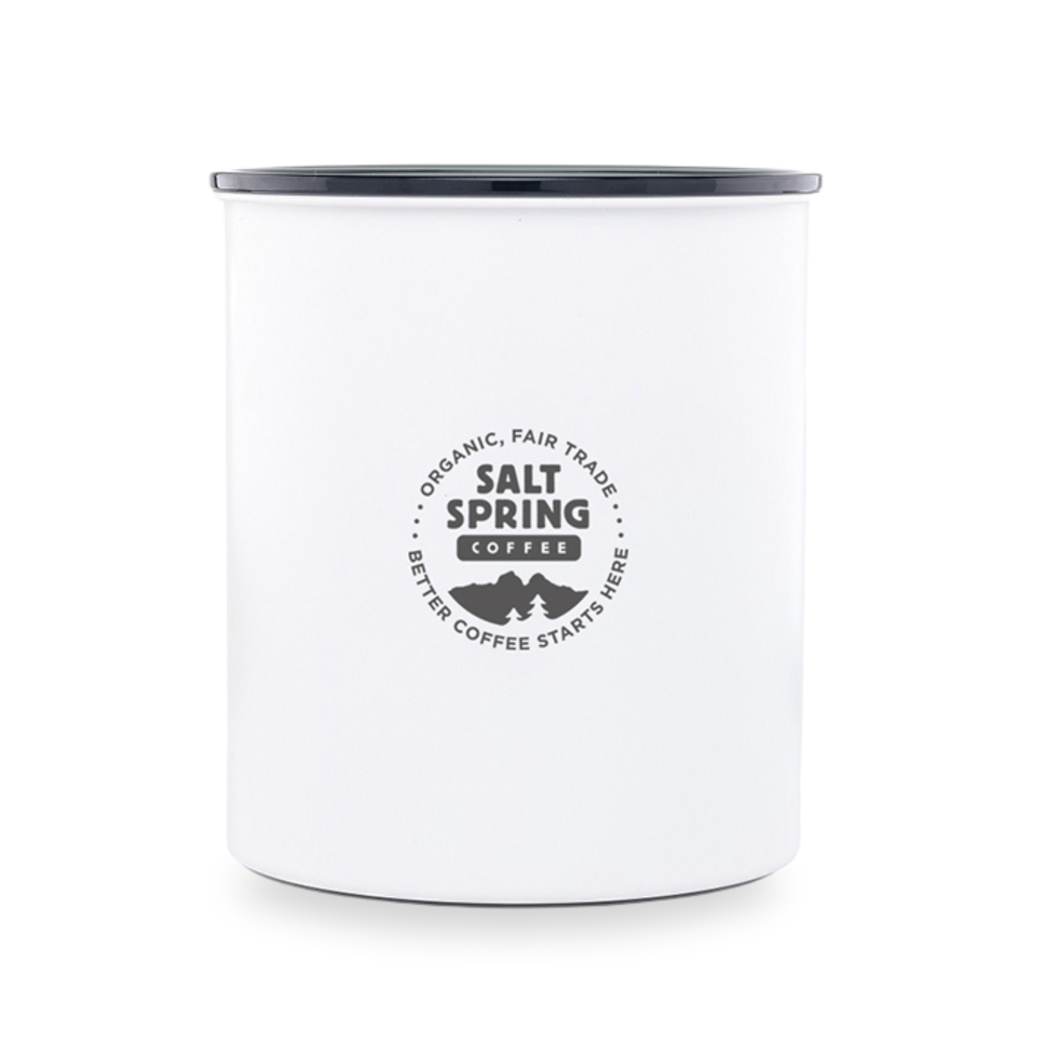 White Airscape with Salt Spring Coffee logo in the center