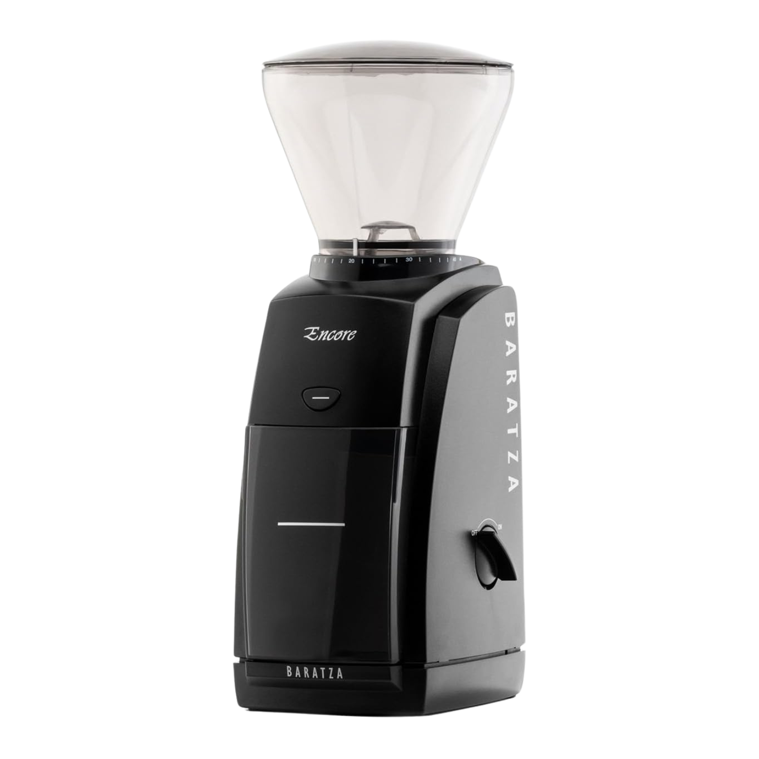 Side view of Baratza Encore Grinder in black